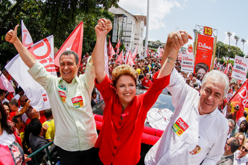 Dilma faz caminhada com Rui e Otto. Foto: Divulgação