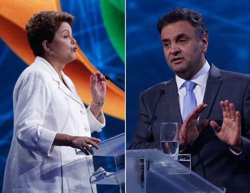 Dilma e Aécio se enfrentaram no primeiro debate do 2º turno (Foto Site Band)