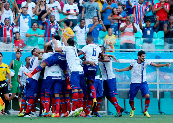 Kieza marcou o único gol tricolor no duelo (Foto: Felipe Oliveira/ECBahia