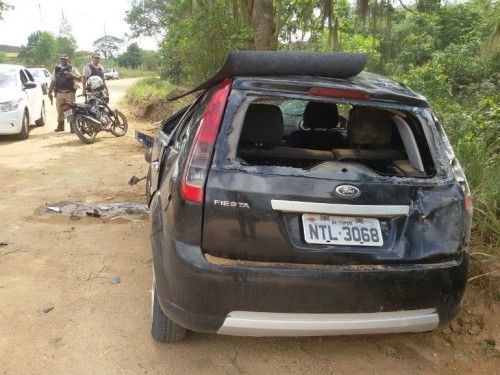 Carro Fiesta teria sido roubado em Camacan. Foto: Plantão Itabuna