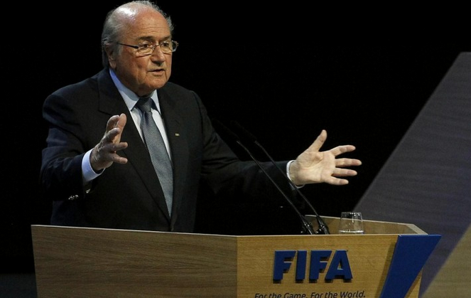 Joseph S. Blatter celebra vitória. Joseph S. Blatter celebra vitória