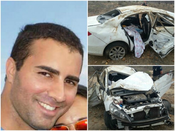 Breno Fernandes Silveira, 27 anos, capotou o carro que conduzia 
