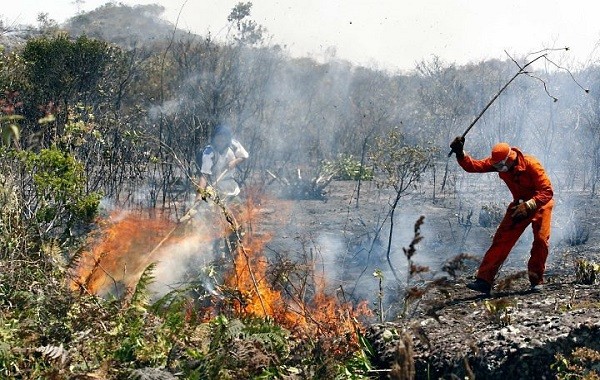 A Chapada Diamantina em chamas. Foto: Jornal da Chapada