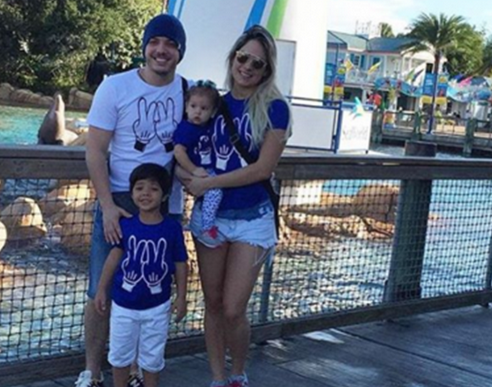 Wesley com esposa e os filhos. Foto: reprodução Instagram