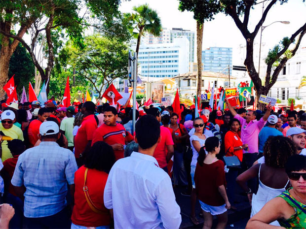 Manifestantes no Campo Grande. Foto: Arisson Marinho/CORREIO
