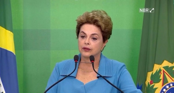 Dilma fala após decisão da Câmara. Foto: Reprodução/
