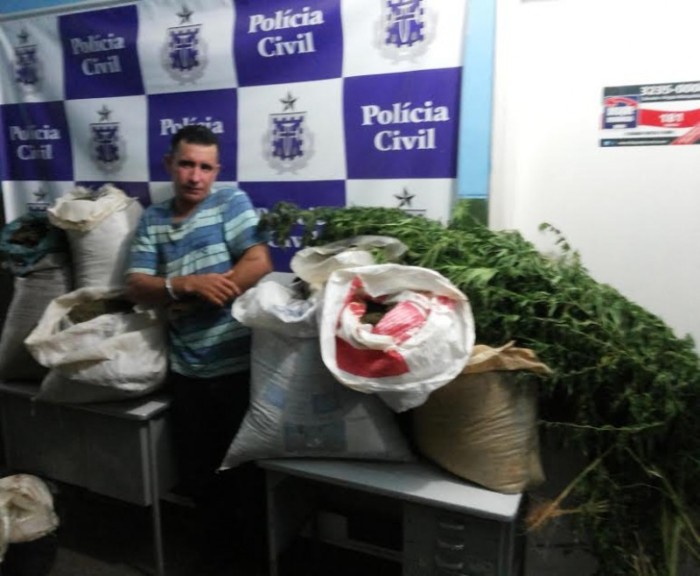 Caseiro João foi preso com a droga. Fotos: Divulgação - Ascom | Polícia Civil 
