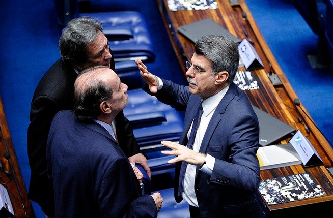 Cai o ministro Jucá. Foto: Edilson Rodrigues | Agência Senado