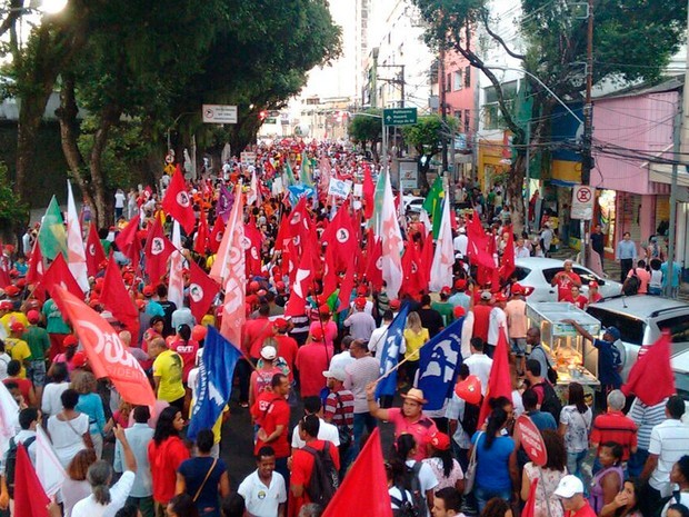 Protesto contra o governo Temer em Salvador; Foto: Maiana Belo/ G1