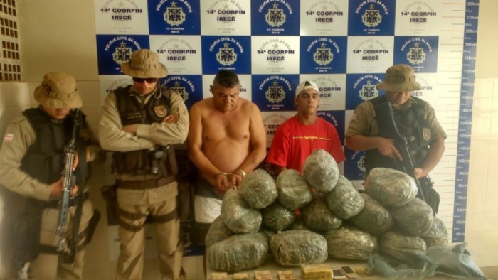 Rosivan e Cristian foram presos com a maconha. Foto: Divulgação/PM