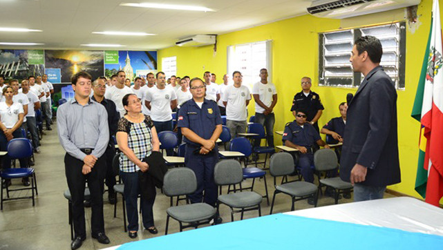 Guardas participam de aula inaugural. Foto: Divulgação