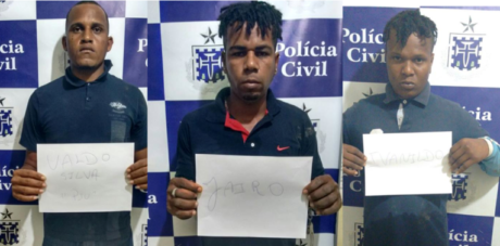 Ivanildo, Jairo e Ualdo são presos. Foto: Site Mídia Bahia