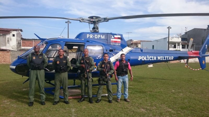 Helicóptero do Graer chega cidade. Foto: Reprodução/Blog do Valente 