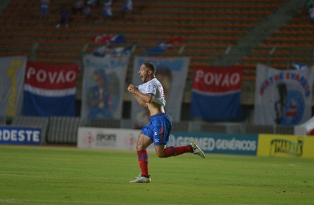 Régis comemora gol pelo Bahia. Foto: Correio 
